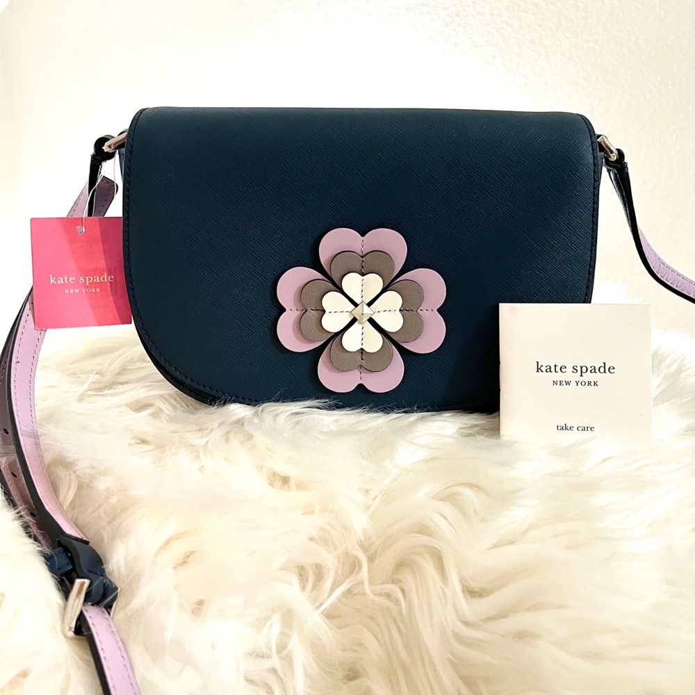 NWT Navy Blue Reiley Floral Crossbody Kate Spade